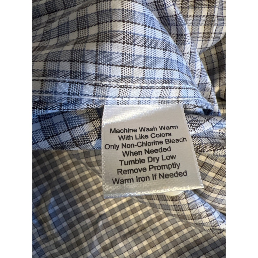 Jos. A. Bank Reserve 100% Egyptian Cotton Tailored Fit Dress Shirt Men Sz L 17 - Picture 9 of 11